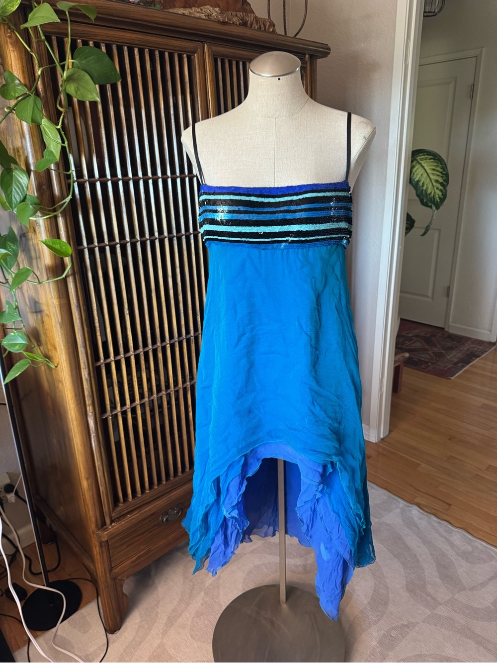 Retro chiffon hi lo dress